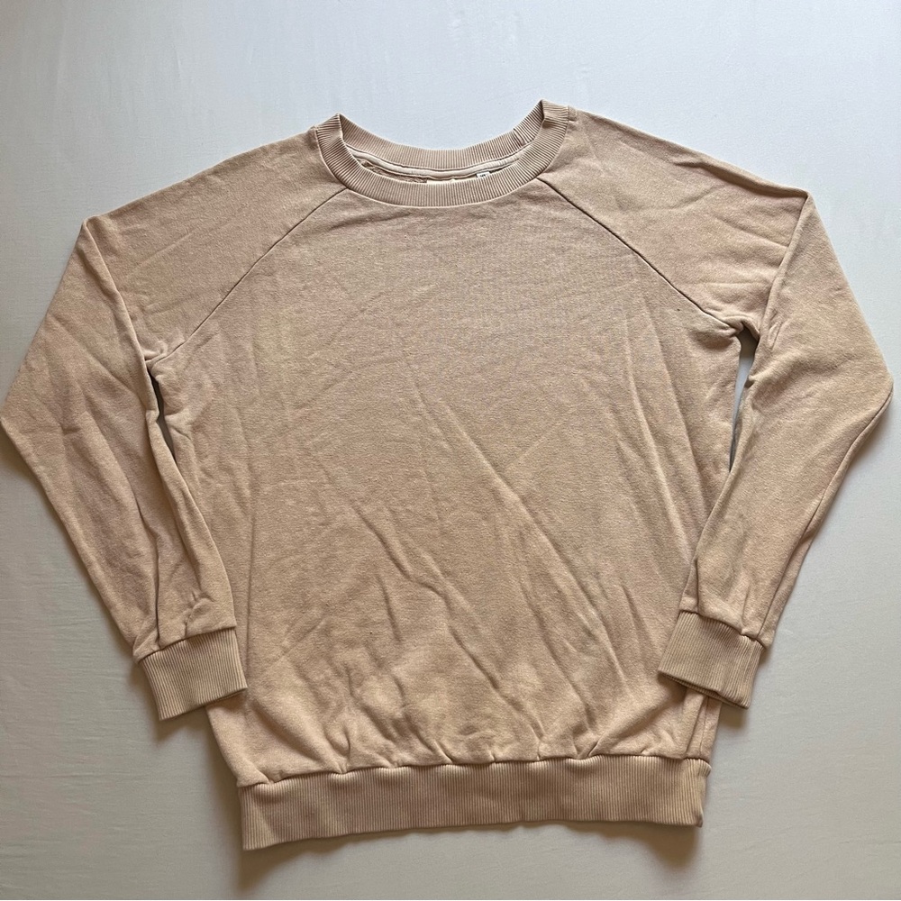 JUNGMAVEN Beige crew neck raglan long sleeve pullover sweater